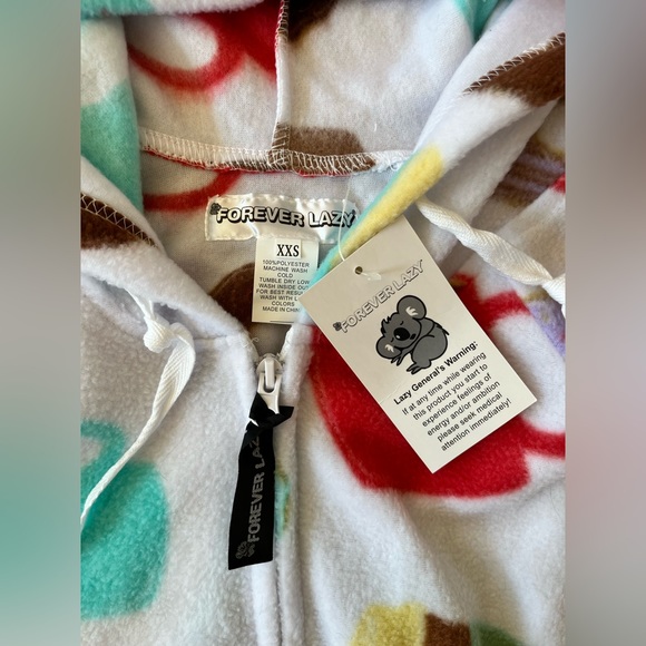 🌻NWT Forever Lazy Coffee & Donuts Onesie- Detachable Feet - Picture 9 of 12